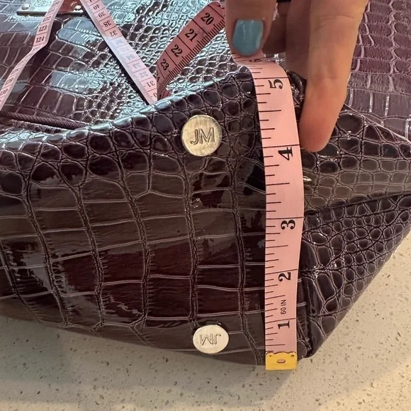 JM New York Burgundy Tote Travel Tech Business Bag Croc Pattern, Large - Picture 10 of 10
